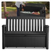 Baú Organizador e Banco 2 em 1 com Fecho Bench Storage 227 Litros Keter Grafite