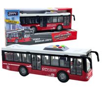 Ônibus Urbano City Bus A Fricção, Zippy Toys, 27cm Carrinho Com Luz e Som, Abre As Portas
