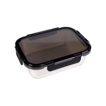 Pote Refratário Retangular com Tampa Preta 650ml