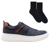 Kit Sapatênis Democrata Joe Ultra Light Masculino + Par de Meia