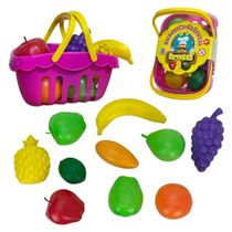 Cesta De Frutas Braskit Cestinha Com Frutinhas De Plástico Brinquedo Crianças +4 Anos