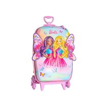 Mochila de Rodinhas 3D Maxtoy Barbie Borboleta Lilás