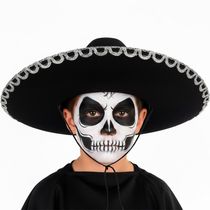 Chapeu Mexicano Infantil pra Fantasia Halloween Preto de Luxo