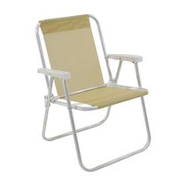 Cadeira de Praia Alta Lazy em Alumínio Bege Bel