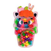 Brinquedo Estojo Gatinho Kit Para Criar Pulseiras Com Miçangas E Pingentes