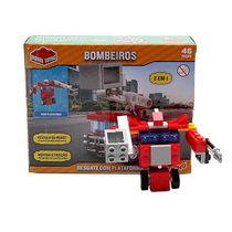 Brinquedo Bombeiro Veículo Resgate Com Plataforma Ou Robô Movido À Fricção Toyng