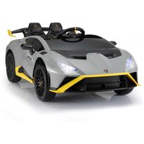 Carro Elétrico Infantil a Bateria com Controle Remoto e Alta Velocidade em Deriva 10 km/h, 24V, TOBBI  Lamborghini STO, Cinza