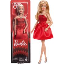 Boneca Barbie Vestido Vermelho Rubi Aniversário 80AnosMattel