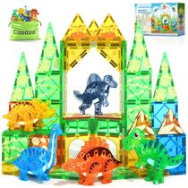 Blocos Magnéticos de Dinossauros 3D com Movimento para Crianças - Brinquedos Sensoriais de Exterior para Carrinhos 35x57cm - Coodoo