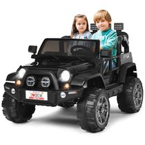 Carro Elétrico Infantil Off Road a Bateria 12V com Luz LED, Músicas, Suspensão de Mola, 3 Velocidades, HONEY JOY, Branco