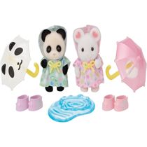 Sylvanian Families - AMIGOS DO JARDIM DA INFÂNCIA - CAMINHANDO NA CHUVA
