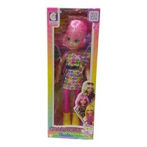 Boneca Charmosa Fashion Cabelo Rosa - 2756 Cotiplas