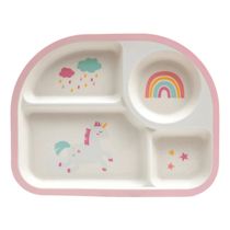 Prato Com Divisórias Magic Unicórnio - Buba