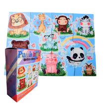Quebra-cabeça cognitivo 2 em 1 para crianças  de 12 peças grandes