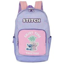 Mochila de Costas Luxcel Stitch Flores Roxo