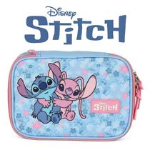 Estojo Box Infantil Stitch Flowers Rosa Luxcel