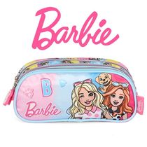 Estojo Escolar Infantil Triplo Barbie Hello Rosa Luxcel