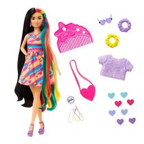 Boneca Articulada - Barbie - Totally Hair - Vestido de Coração - Rosa - 22cm - Mattel