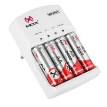 Carregador De Pilhas Aa Aaa Bateria 9v + 4 Pilhas Recarregáveis 2600mah