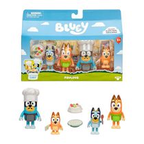 BLUEY LET&#039S PLAY CHEF - KIT DE 4 BONECOS COLECIONÁVEIS 6CM - CANDIDE