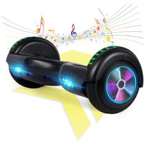 Hoverboard Elétrico Preto FLYING-ANT A02B, 16,5 cm Rodas, 10-16 km/h, Alcance 9,6 km, Bluetooth, LED’s Coloridos, Motor Dual 350W