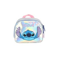 Lancheira Escolar Infantil Pequena de Costas Stitch Metalizada Disney