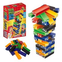 Jogo Educativo Tombou Perdeu Torre Empilha Blocos 45pçs Art Brink