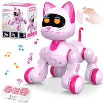 Robô Gato Interativo Rosa – Toy-Robotics, Controle Remoto, Dança, Música e Programação para Crianças