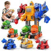 Kit Transformável de Construção Preto e Vermelho – 5-em-1 Transform Robot Set, STEM, Caminhões e Robô para Crianças