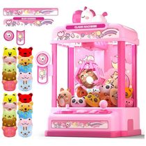 Máquina de Garra Mini Arcade Rosa Skirfy – Vending Machine de Unicórnio com 20 Mini Pelúcias e Som Divertido