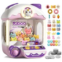 Máquina de Garra Roxa e Lilás Vanvimen – Mini Arcade Infantil Tema Unicórnio com 10 Pelúcias, 10 Ovos, 24 Moedas, Música e Luzes