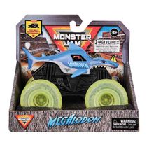 Monster Jam - Carrinho Megalodon 1:43 Com Rodas Neon Com Luz