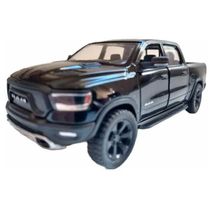 Miniatura Dodge Ram 1500 2019 Preto Metálico Kinsmart