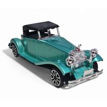 Carrinho Miniatura Antigo Clássico Fricção Colecionável 24cm Verde Metálico Jr0867