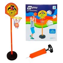 Kit Basketball Com Pedestal Ajustável Bola E Bomba Go Play