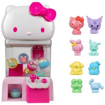 Máquina de Garra Hello Kitty Jazwares Rosa e Branca 12” com 8 Mini Figuras Colecionáveis – Produto Oficial Sanrio