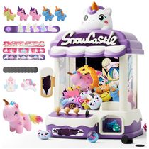 Máquina de Garra Skirfy Unicorns 12’’ para Crianças com Luzes, Som e Dispensador de Brinquedos e Doces