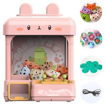 Máquina de Garra Grande cxjoigxi Bunny com Luzes e Sons Ajustáveis, Mini Arcade Eletrônico para Crianças e Adultos