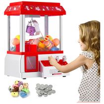 Mini Máquina de Garra para Crianças VISATOR Rosa e Branco com Brinquedos e Música, Dispenser de Prêmios para Festa e Diversão em Casa