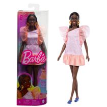 Boneca Barbie Fashionistas Negra Vestido Pessego #216 - Mattel