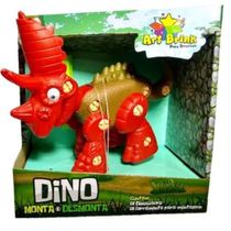 Dinossauro Monta e Desmonta Vermelho com Ferramenta Art Brink