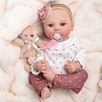 Boneca Reborn Corpo de Silicone Olhos Castanhos