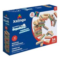 Blocos De Montar Torre Do Engenheiro 54 Peças Xalingo