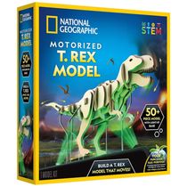 Quebra-Cabeça 3D Dinossauro T. Rex Motorizado Multicolor, Brinquedo Educativo STEM, Presente Criativo, National Geographic