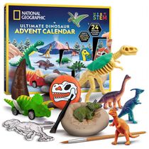Calendário do Advento Dinossauros – 24 Atividades e Figuras, Brinquedo Educativo STEM para Crianças, Presente Criativo, National Geographic