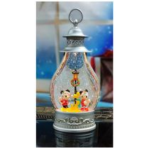 Lanterna Natalina Disney Water Spinning LED Moments in Time, com Mickey, Minnie e Pluto, 35,5 cm