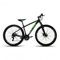 Bicicleta Pulse Quick Aro 29 Freio A Disco 21v Cambios Preto Verde E Branco