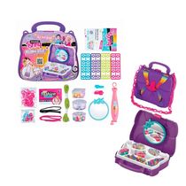 Kit Bolsinha Ateliê Infantil Pulseira Biju Roxo- Polibrinq