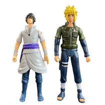 Kit 4 Bonecos Action Naruto Shippunden Kakashi Minato Sasuke