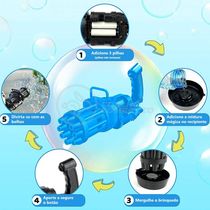 Máquina Elétrica Lança Bolhas Sabão Azul